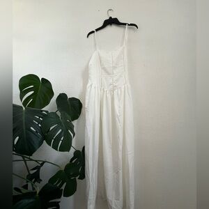 Elegant White Spaghetti Strap Dress
